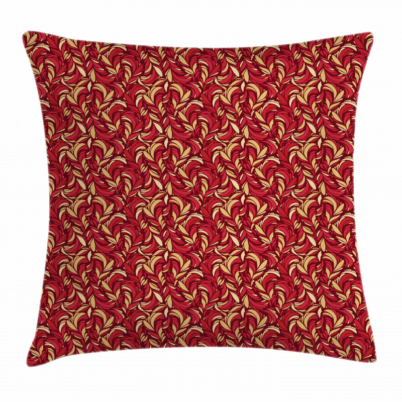 Colored Foliage Pattern Pillow Cover