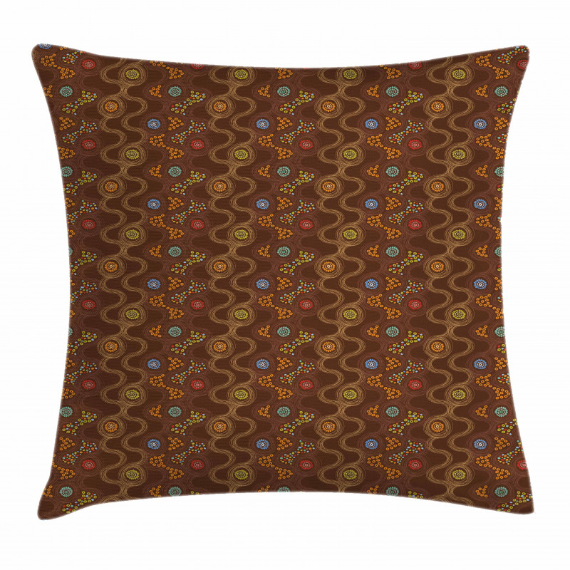 Curved Doodle Lines Pillow Cover