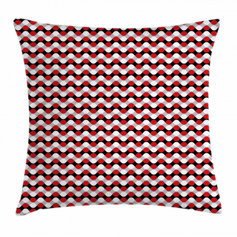 Bicolor Oval Shapes Pillow Cover