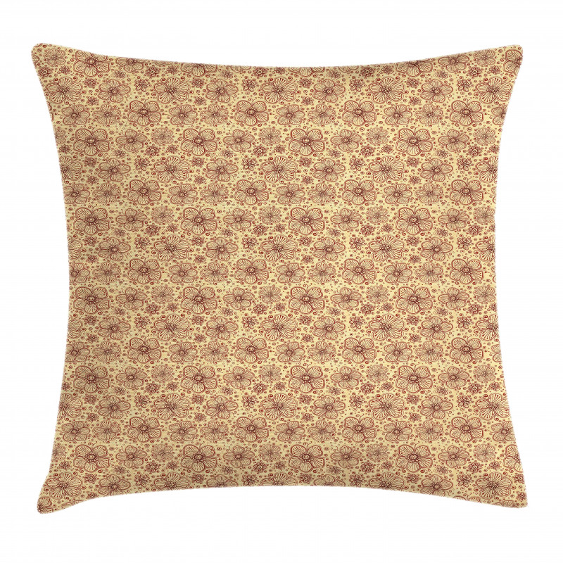 Blossoms Spirals Art Pillow Cover