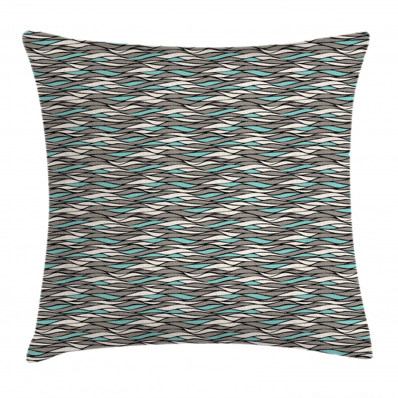 Horizontal Waves Dots Pillow Cover