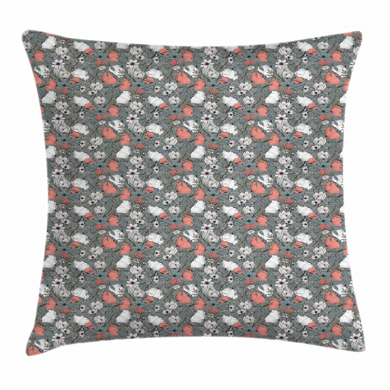 Rustic Flowers Pattern Pillow Cover