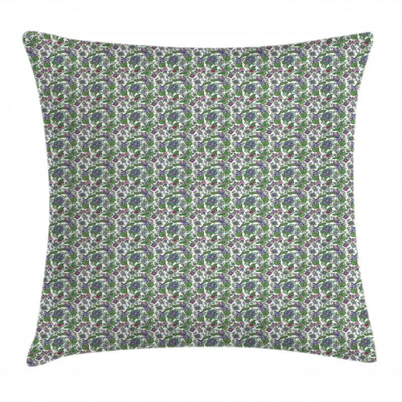 Ornate Colorful Flora Pillow Cover