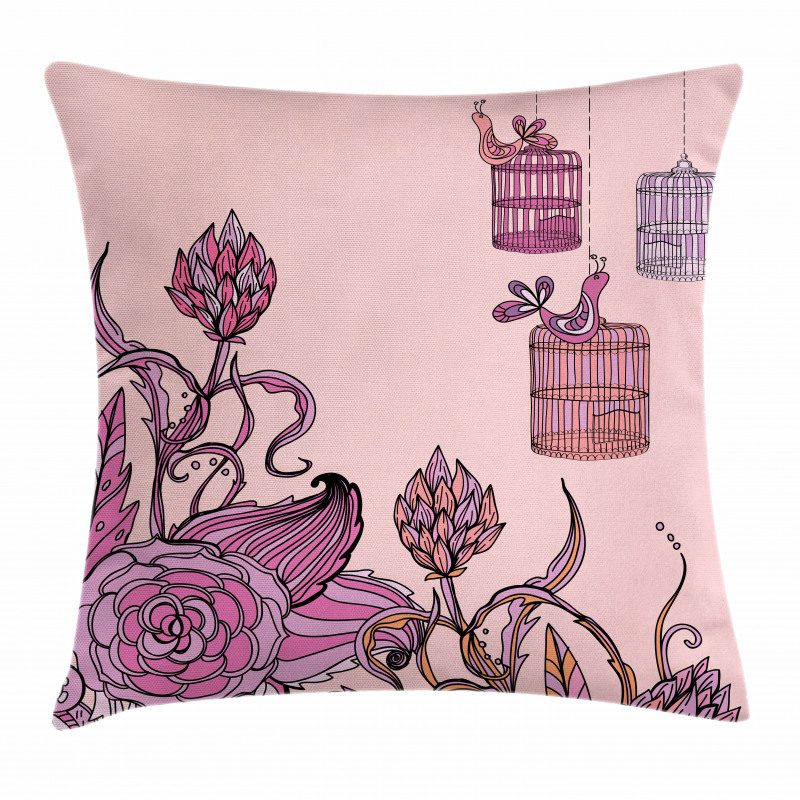 Bird Cage Flora Pillow Cover