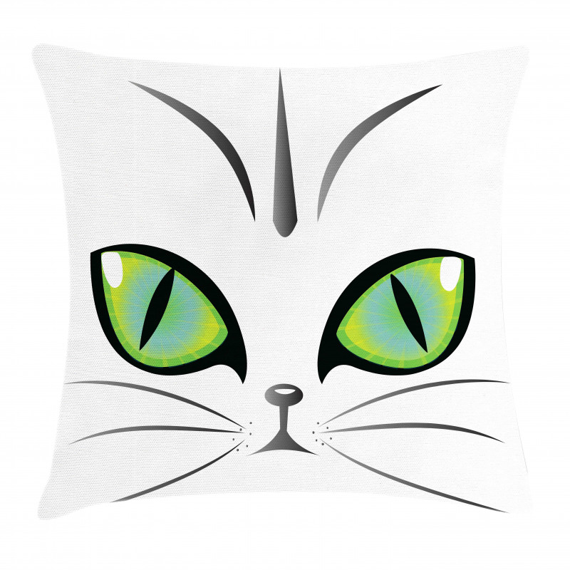 Siberian Cat Watchful Face Pillow Cover