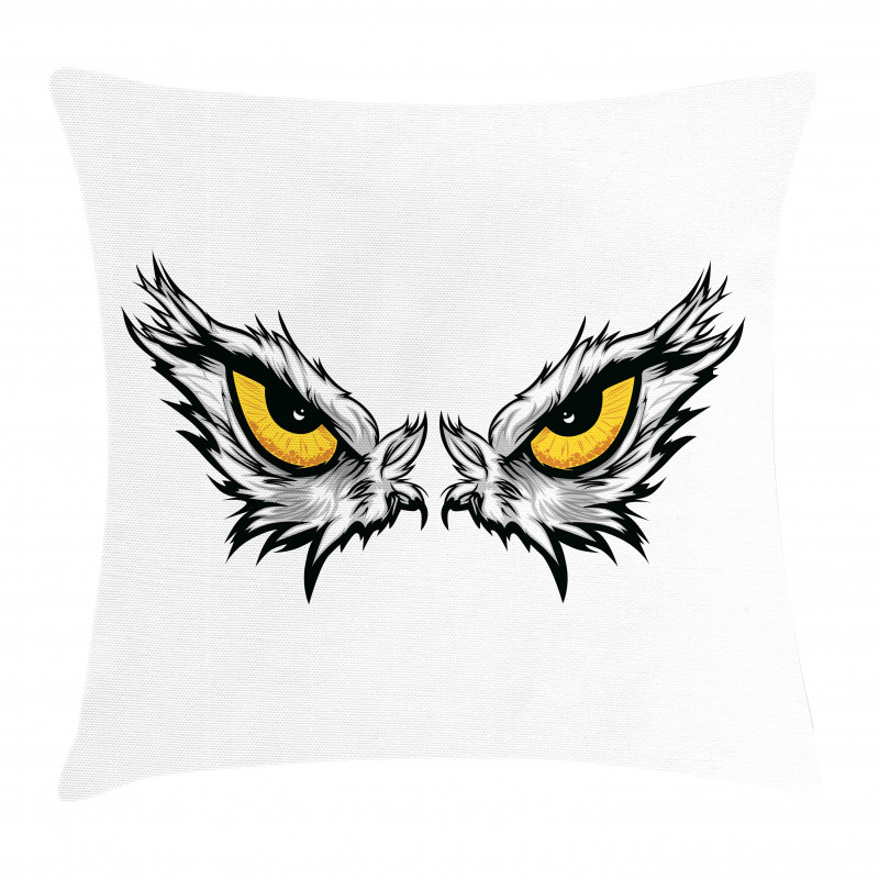 Angry Gaze of Bird of Prey Pillow Cover