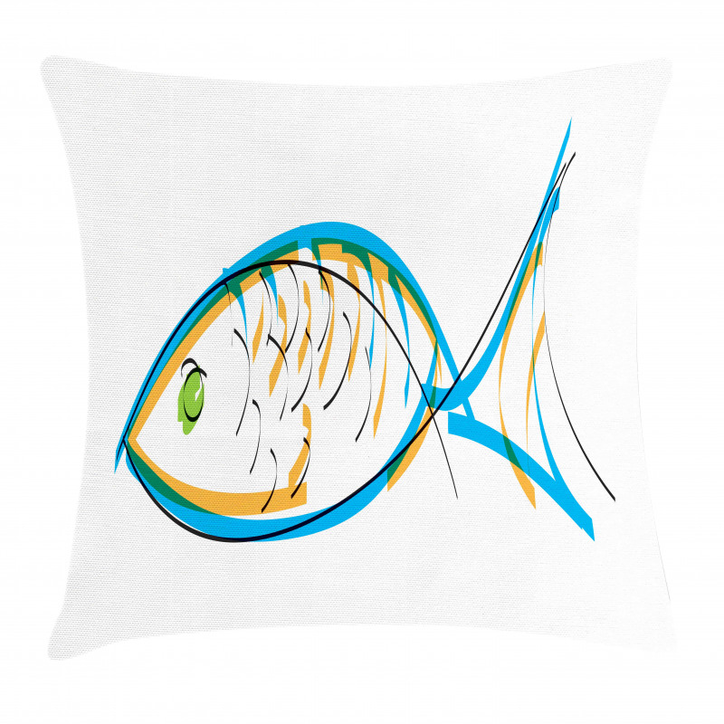Aquarium Animal Drawing Pillow Cover