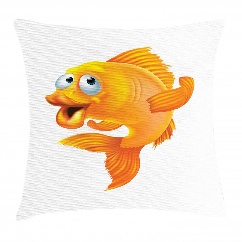 Happy Playful Goldfish Pillow Cover