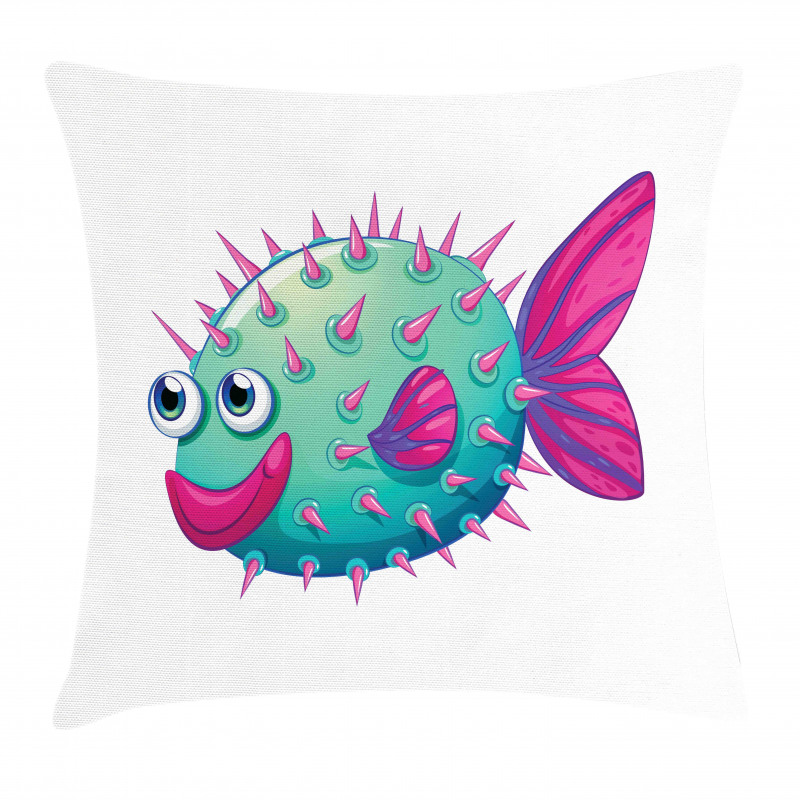 Vibrant Color Bubble Fish Pillow Cover