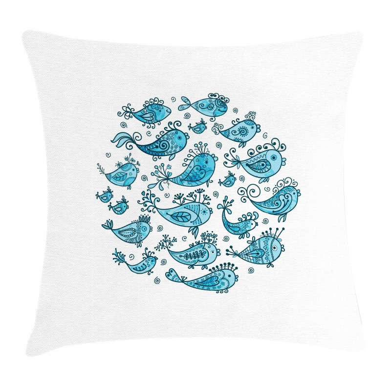 School of Fish Sketch Art Pillow Cover