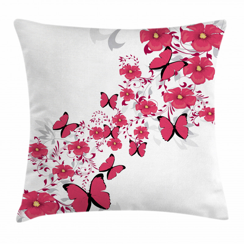 Flower Butterfly Pillow Cover