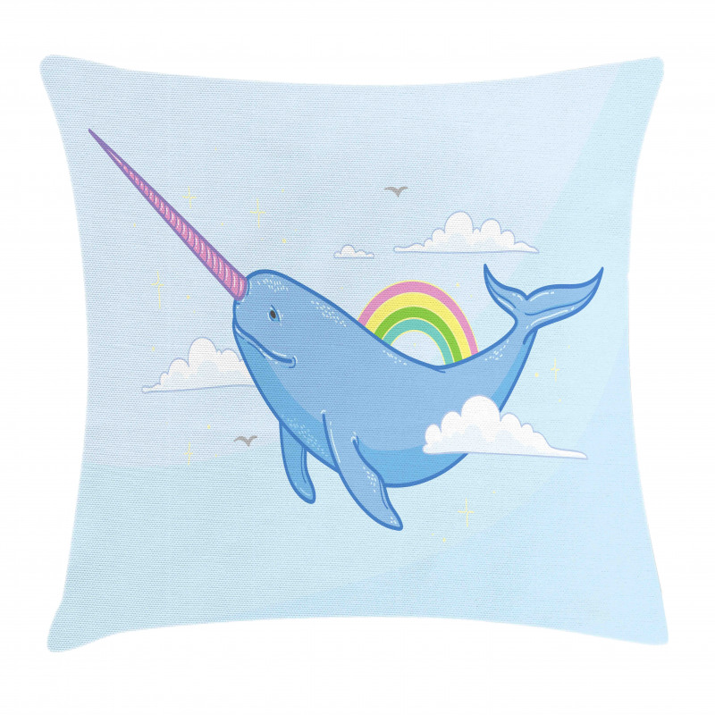 Flying Whale Pillow Cover