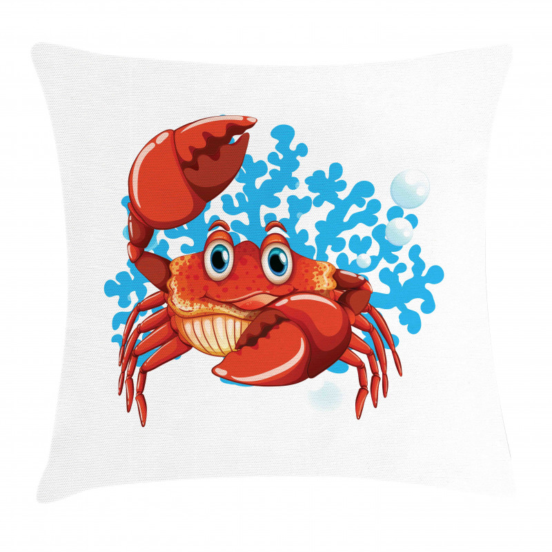 Cartoon Blue Coral Reef Pillow Cover