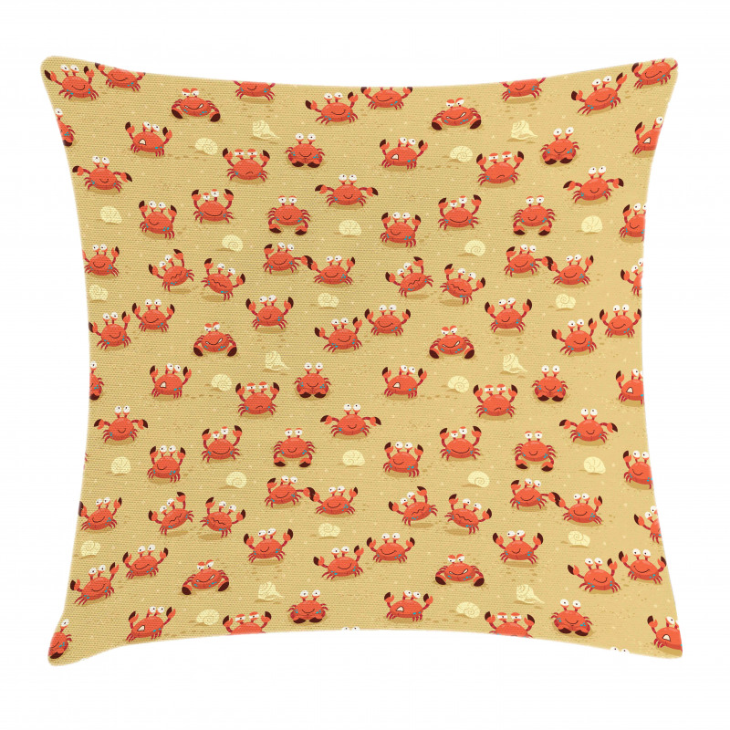 Playful Fauna on Beach Pillow Cover