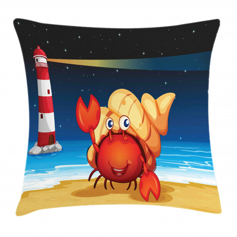 Marine Life Lighthouse Pillow Cover