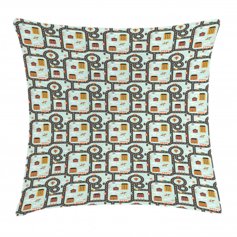 Roads Planes Pillow Cover