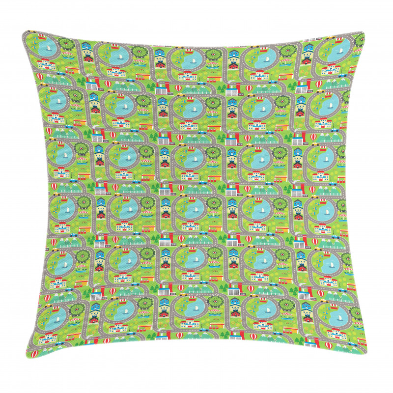 Cartoon City Pillow Cover