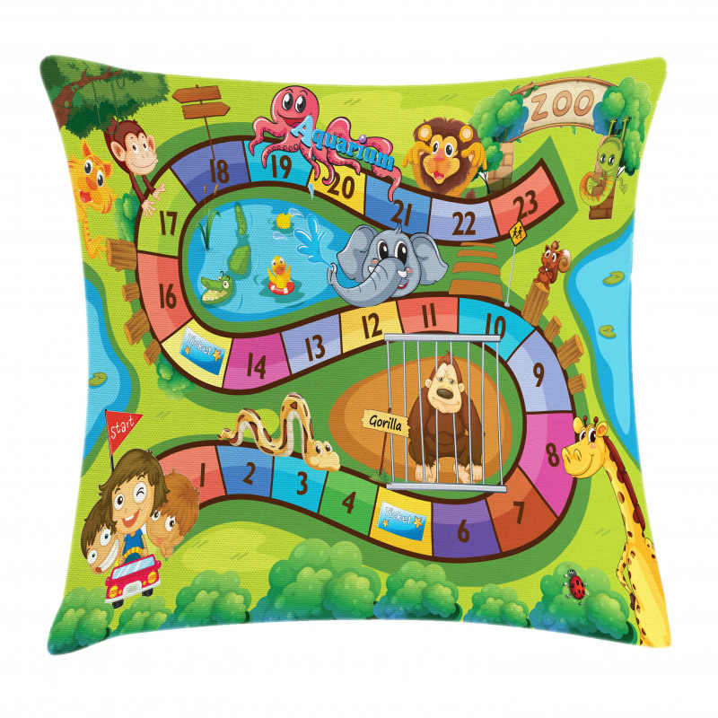 Day in Zoo Pillow Cover