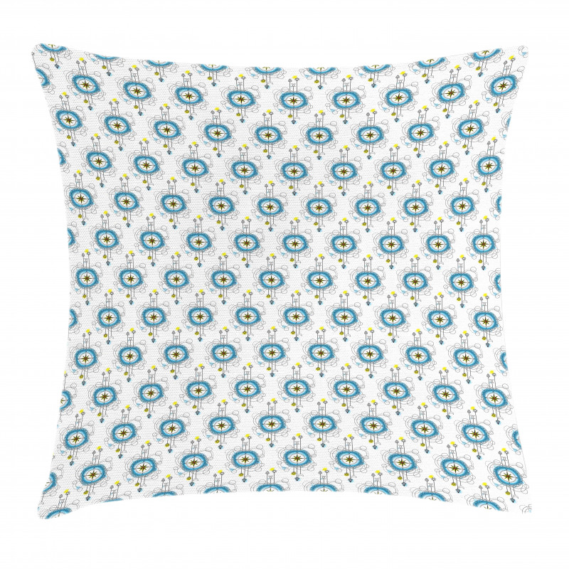 Aquarelle Compass Travel Pillow Cover