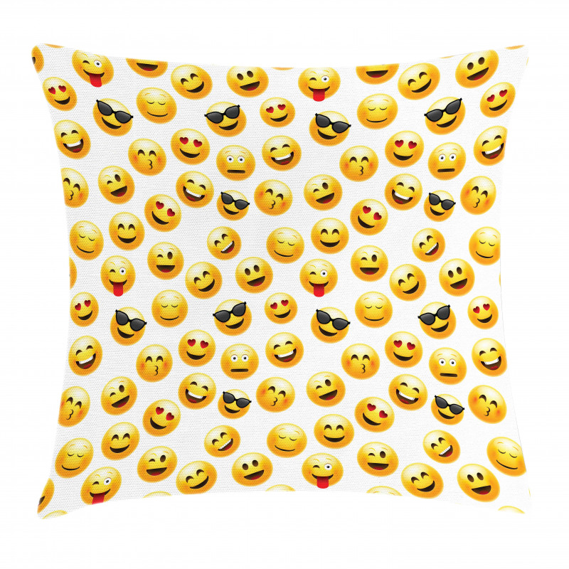 Smiley Faces Feelings Pillow Cover