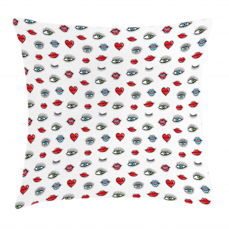 Eyes Hearts Lips Beauty Pillow Cover