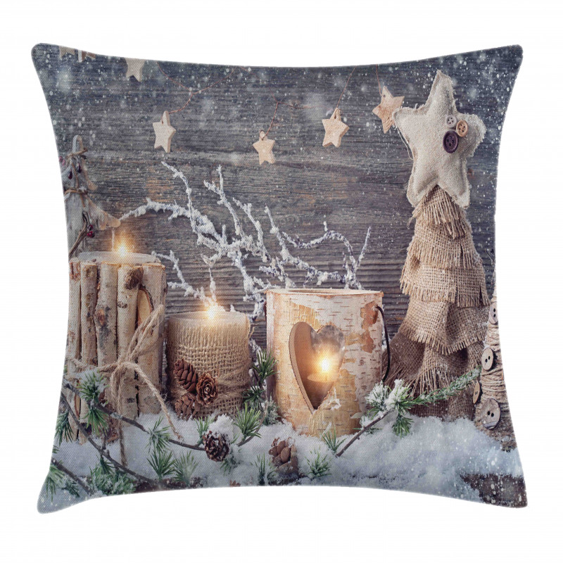 Candle Winter Holiday Pillow Cover