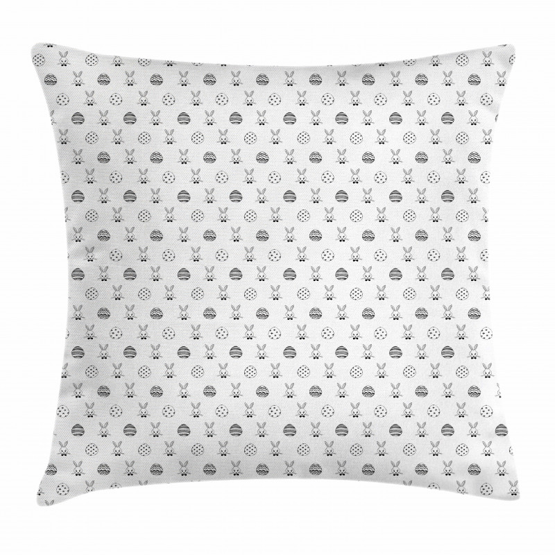 Rabbits Patterned Eggs Pillow Cover