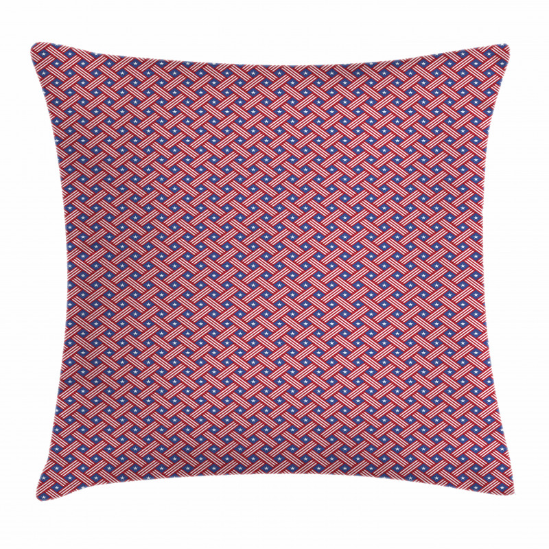 Diagonal Stripes Stars Pillow Cover