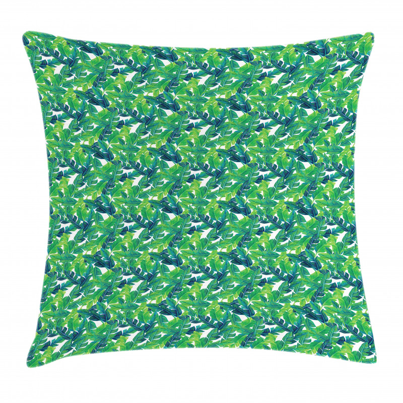 Lush Tropical Leaves Pillow Cover