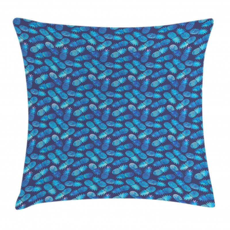 Tropical Pineapple Blue Pillow Cover