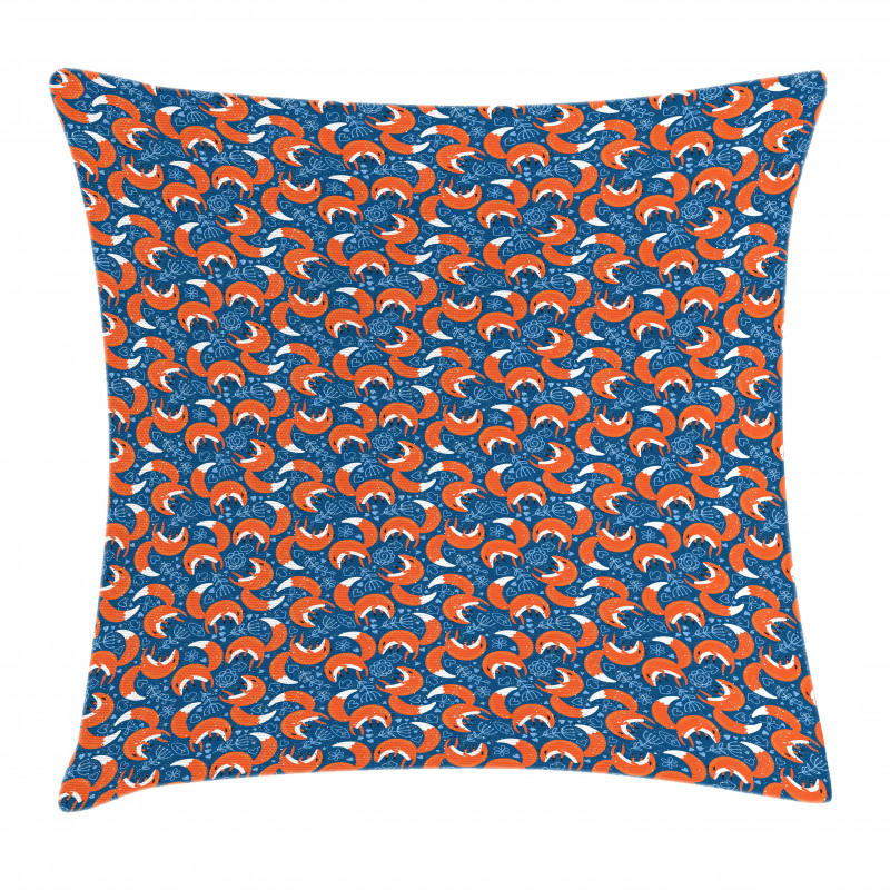 Doodle Hearts and Flowers Pillow Cover