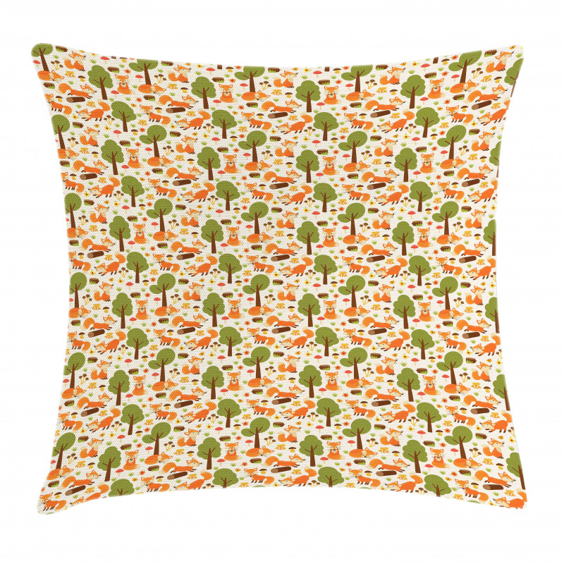 Spring Forest Wildlife Pillow Cover