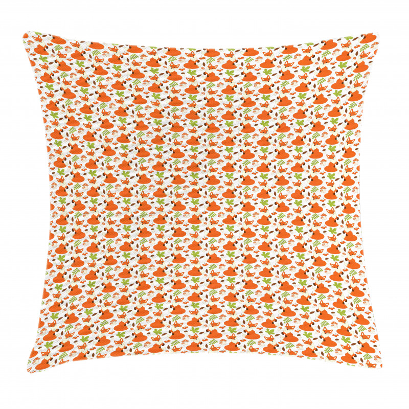 Forest Fauna and Flora Pillow Cover