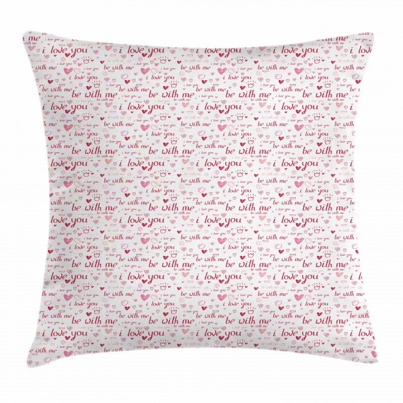 Hearts Wedding Rings Pillow Cover