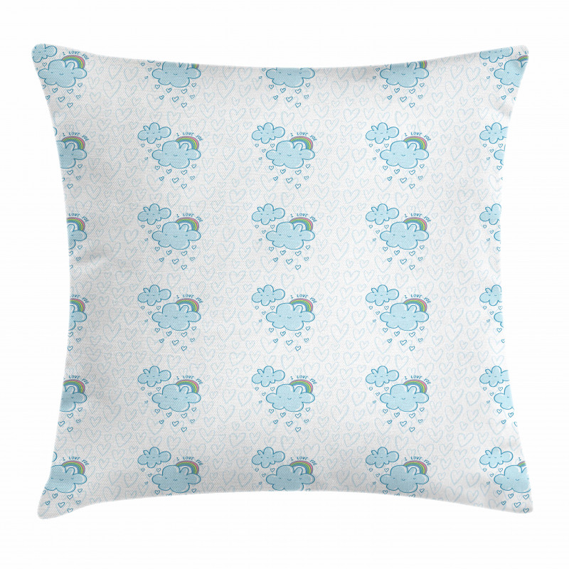 Blue Valentine Cloud Pillow Cover