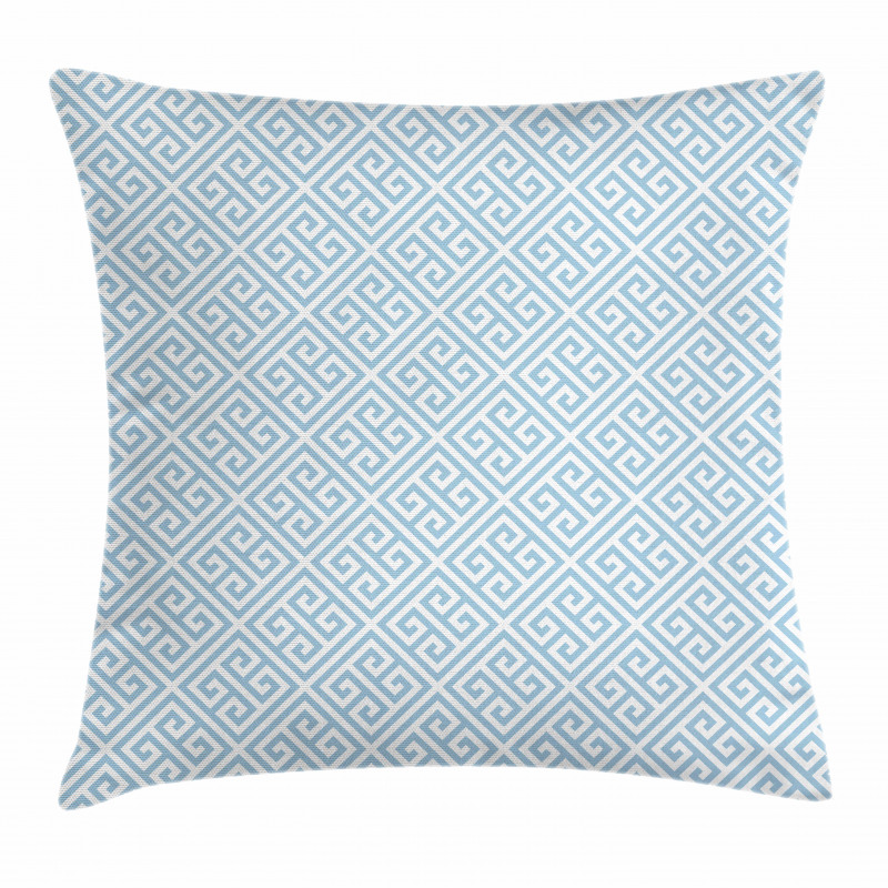 Pale Blue Maze Tile Pillow Cover