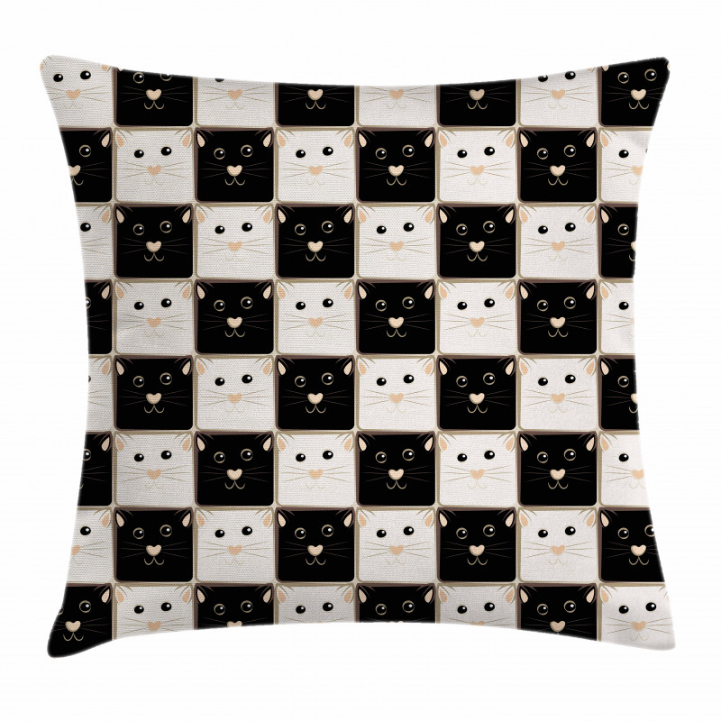 Squares with Cats Pillow Cover