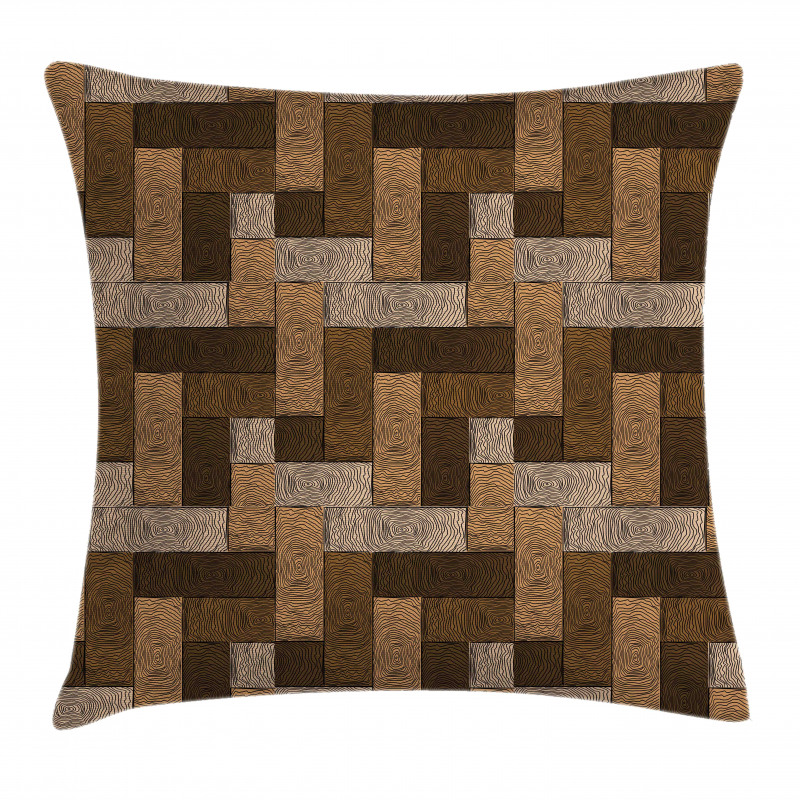 Wooden Parquet Motif Pillow Cover