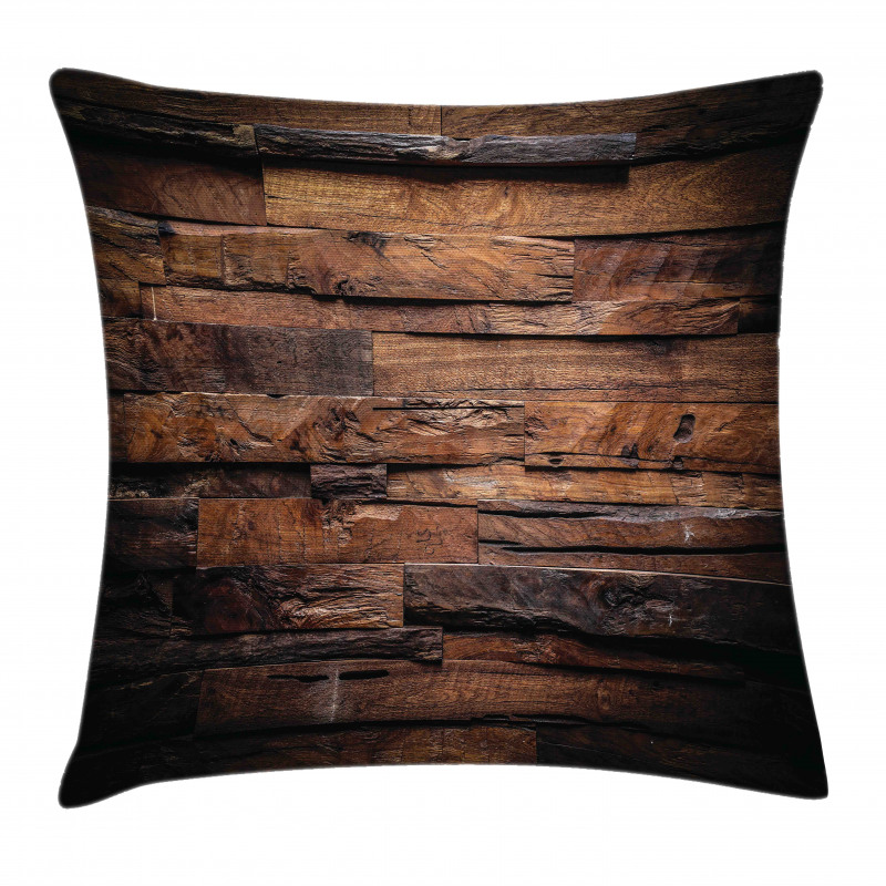 Rough Dark Timber Pillow Cover