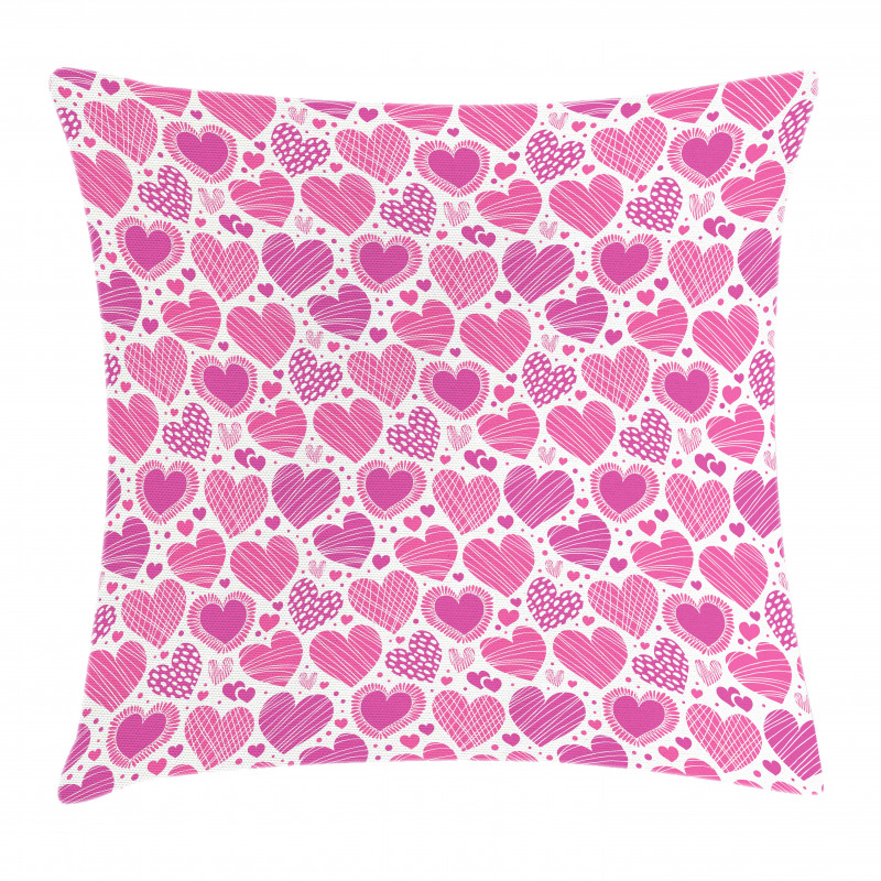 Pink Romantic Motifs Pillow Cover