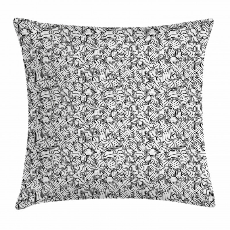 Line Art Foliage Pillow Cover