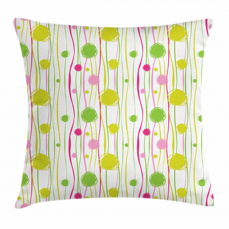 Doodle Stripes Dots Pillow Cover