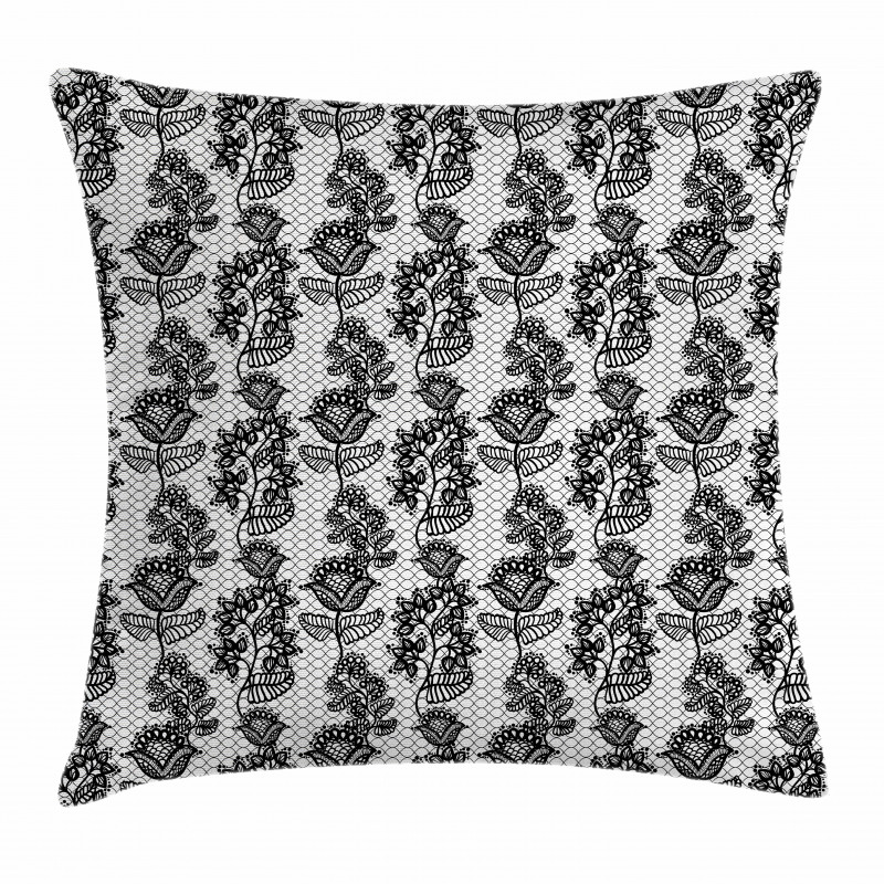 Lace Style Floral Pillow Cover