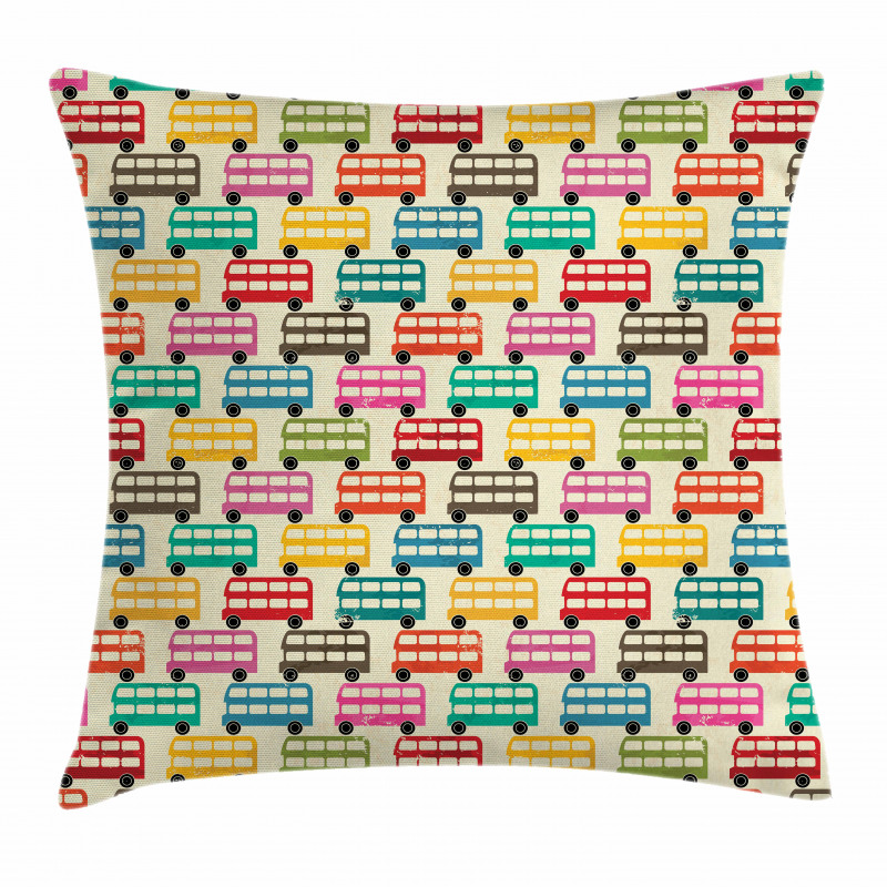 Double Decker Bus Pillow Cover