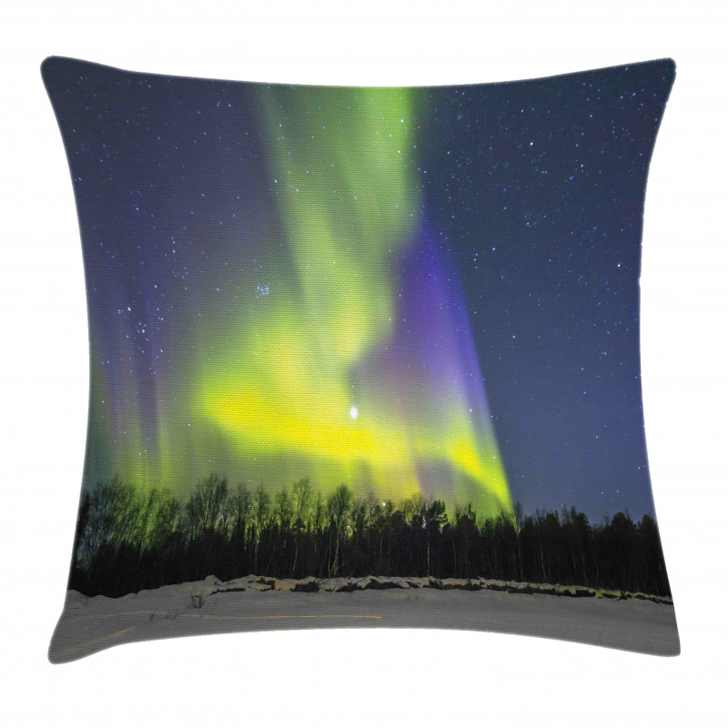 Aurora Borealis Forest Pillow Cover