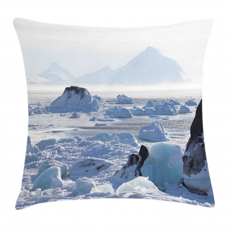 Arctic Winter Ice Lake Pillow Cover