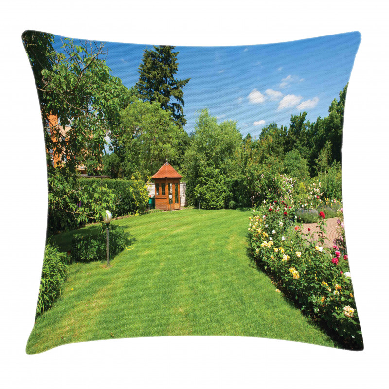 Roses Pathway Gazebo Pillow Cover