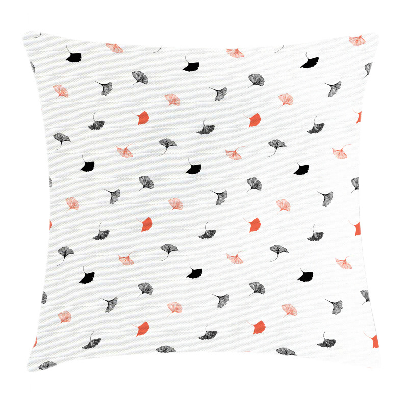 Red Black Ginkgo Leaves Pillow Cover
