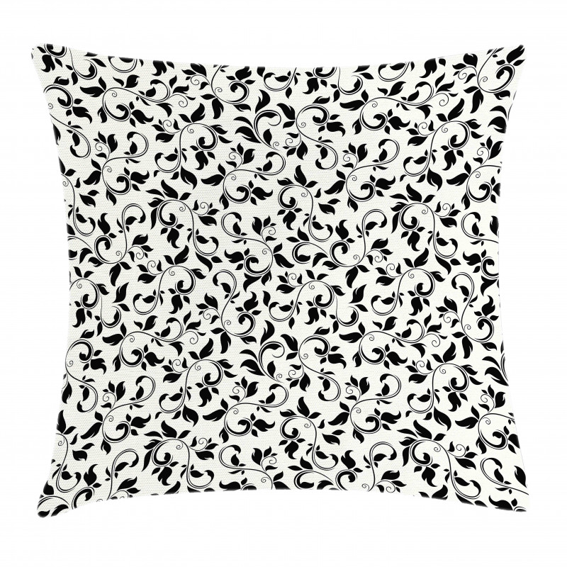 Monochrome Scroll Pattern Pillow Cover