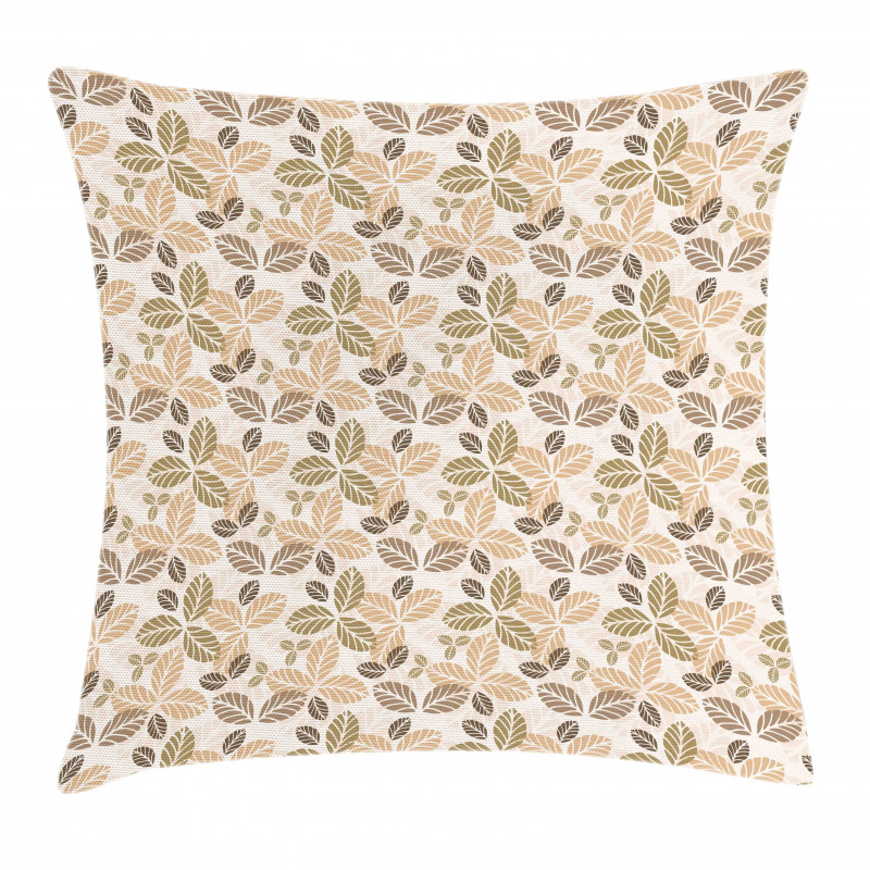 Retro Leaf Silhouettes Pillow Cover